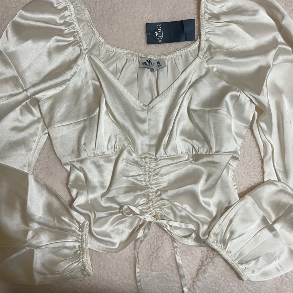 Hollister Women's White Satin Top